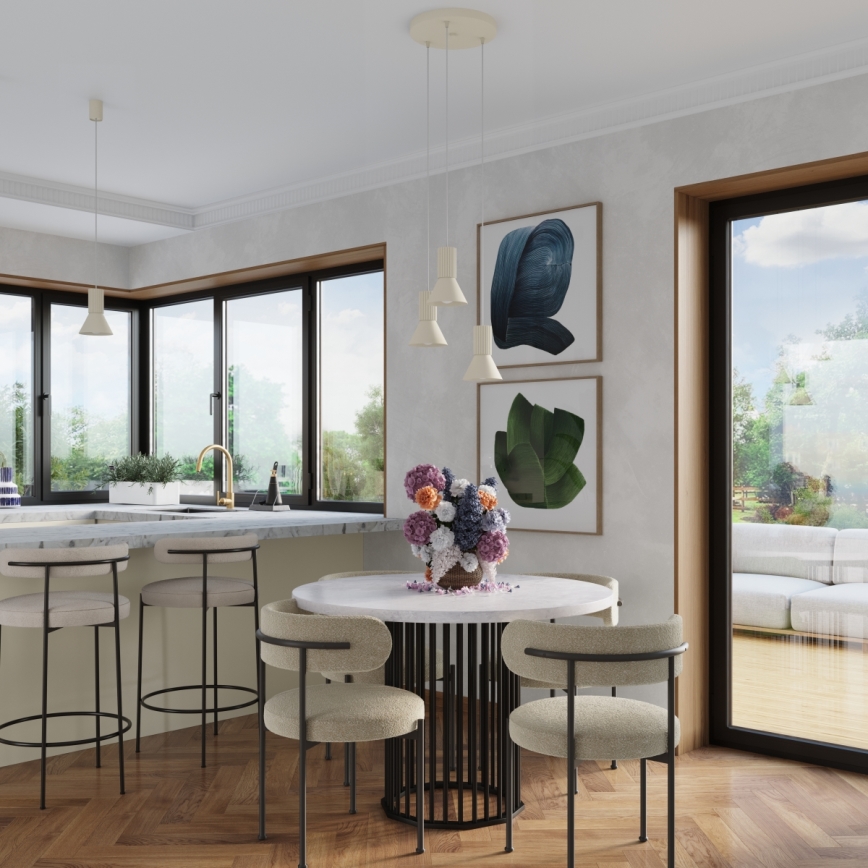 Lámpara colgante ESTRIA con cable 1xE14/10W/230V Ø 14 cm color crema