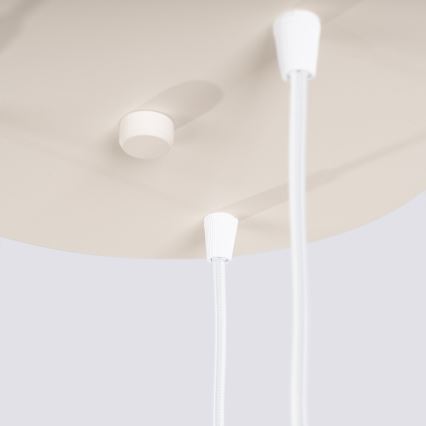 Lámpara colgante con cable ESTRIA 3x E14/10W/230V Ø 30 cm color crema