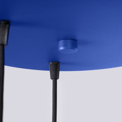 Lámpara colgante con cable ESTRIA 3xE14/10W/230V, diámetro 30 cm, azul