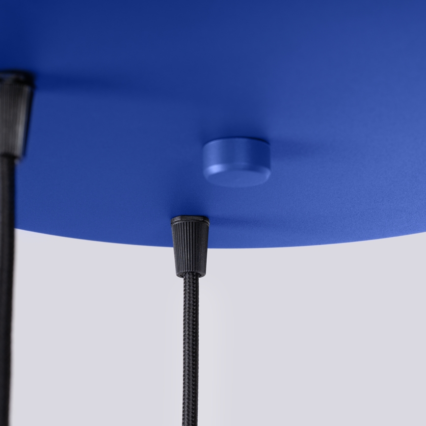 Lámpara colgante con cable ESTRIA 3xE14/10W/230V, diámetro 30 cm, azul