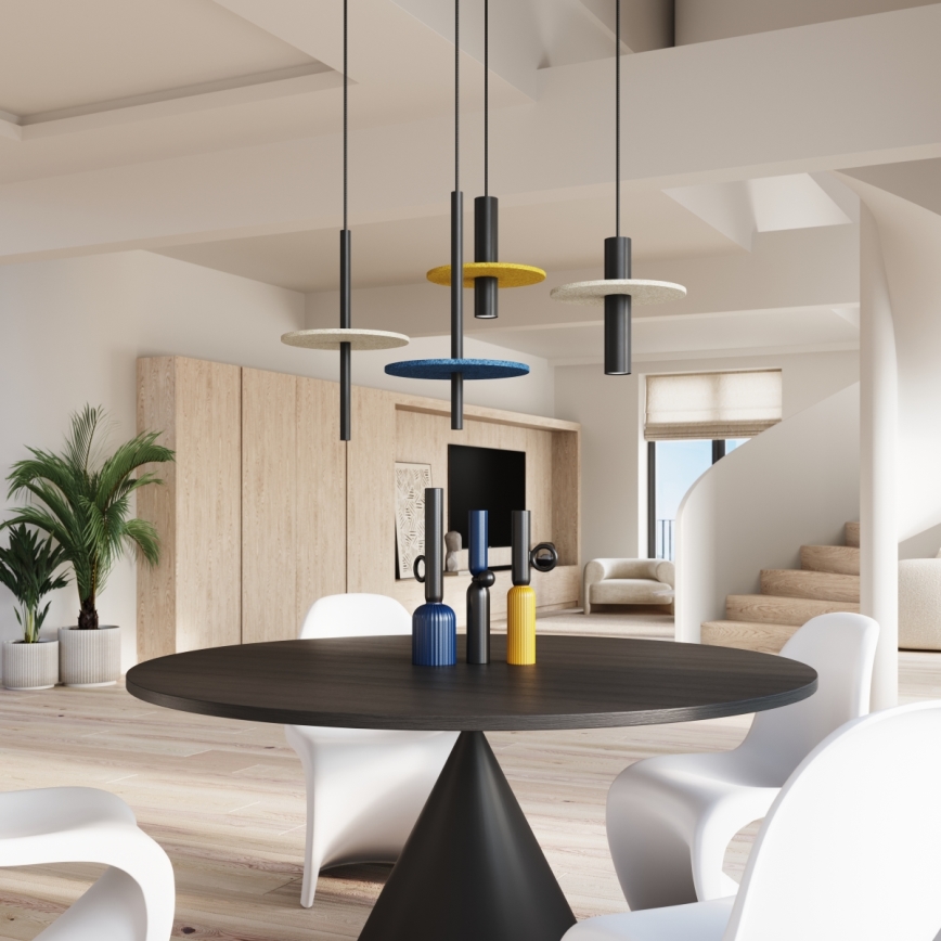 Lámpara colgante con cable FELTRO 1xG9/8W/230V negro/azul