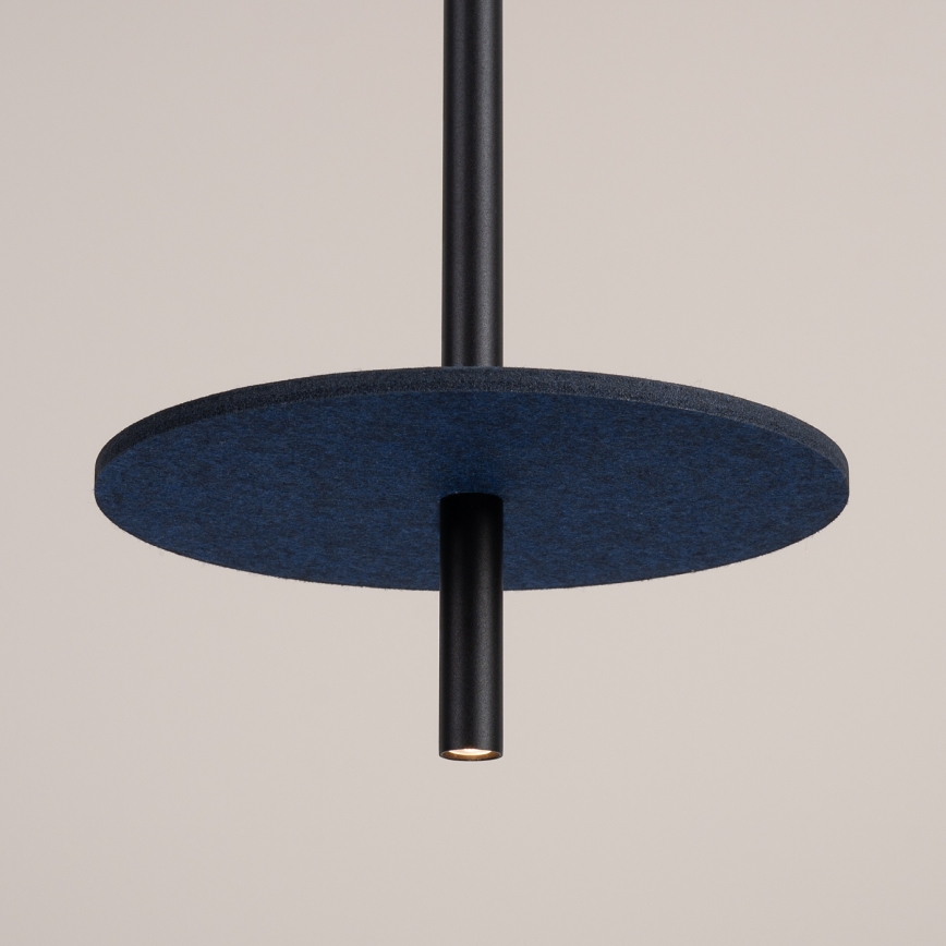 Lámpara colgante con cable FELTRO 1xG9/8W/230V negro/azul