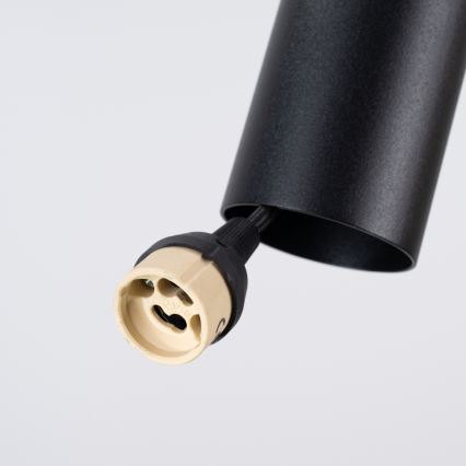 Lámpara colgante en cable PELTA 1xGU10/10W/230V negra/crema