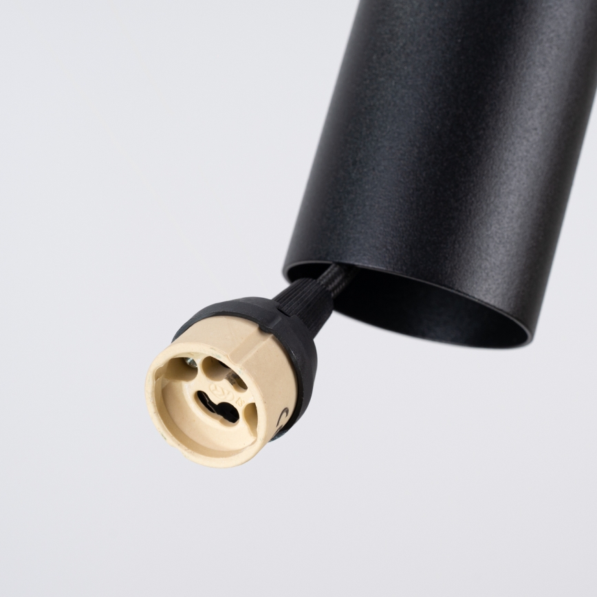 Lámpara colgante en cable PELTA 1xGU10/10W/230V negra/crema