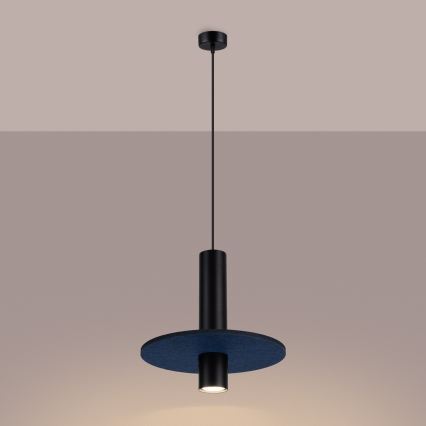 Lámpara colgante PELTA 1x GU10/10W/230V negro/azul