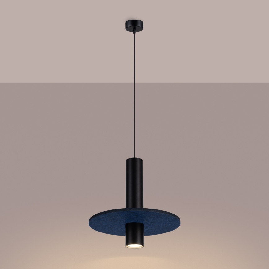 Lámpara colgante PELTA 1x GU10/10W/230V negro/azul