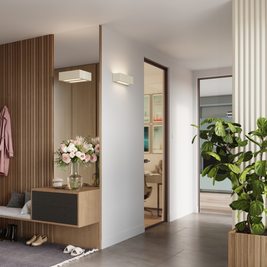 Aplique de pared RIGATA 1xE27/15W/230V cerámica/crema