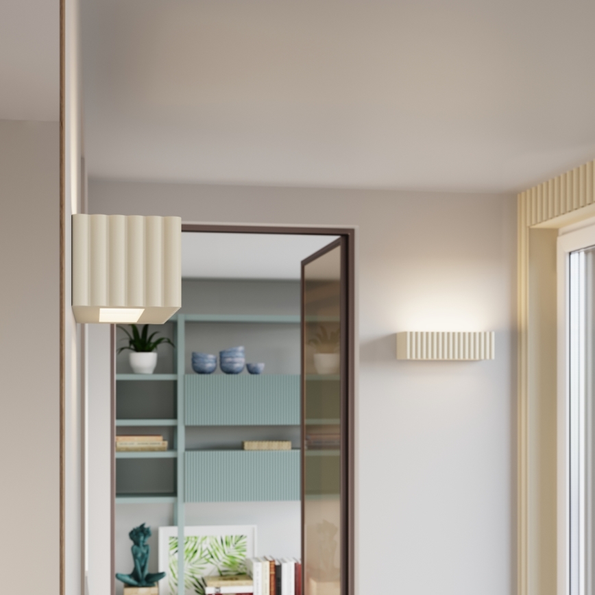 Aplique de pared RIGATA 1xE27/15W/230V cerámica/crema