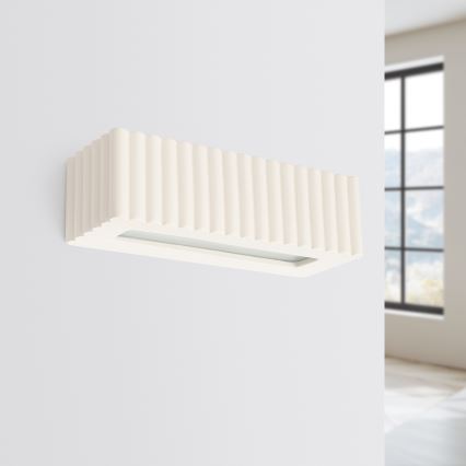 Aplique de pared RIGATA 1xE27/15W/230V cerámica/crema