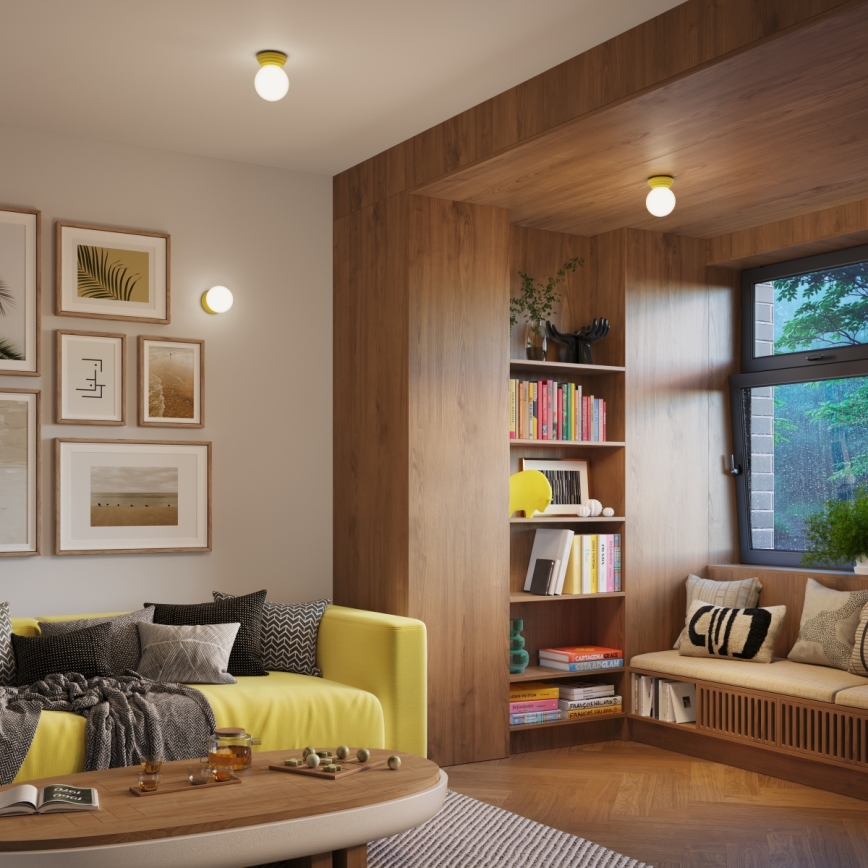 Aplique de pared para baño ZORI 1xG9/8W/230V IP44 amarillo