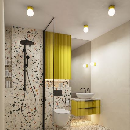 Lámpara de techo para baño ZORI 1xG9/8W/230V Ø 12 cm IP44 amarilla