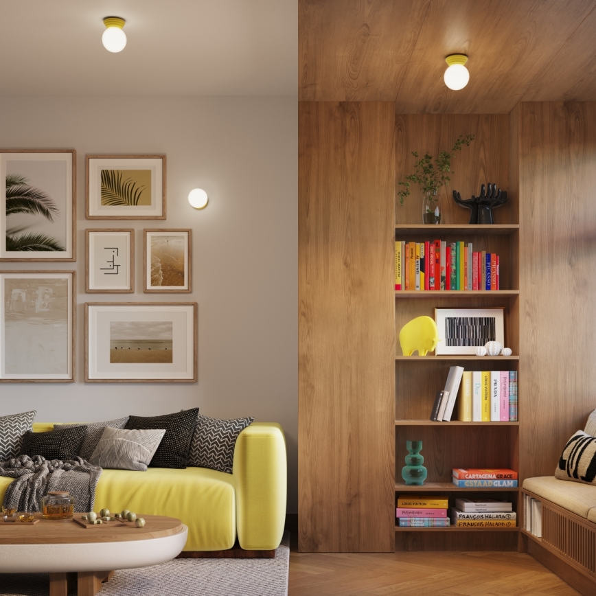 Lámpara de techo para baño ZORI 1xG9/8W/230V Ø 12 cm IP44 amarilla