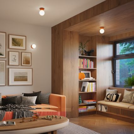 Lámpara de techo para baño ZORI 1xG9/8W/230V Ø 12 cm IP44 naranja