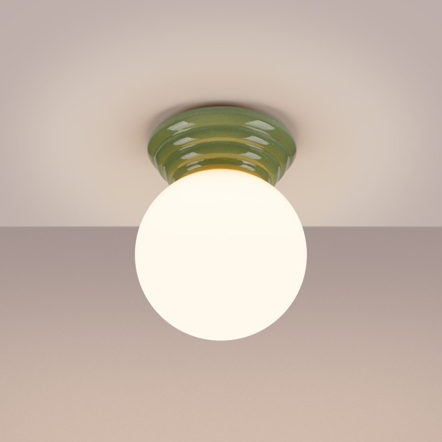 Lámpara de techo para baño ZORI 1xG9/8W/230V Ø 12 cm IP44 verde