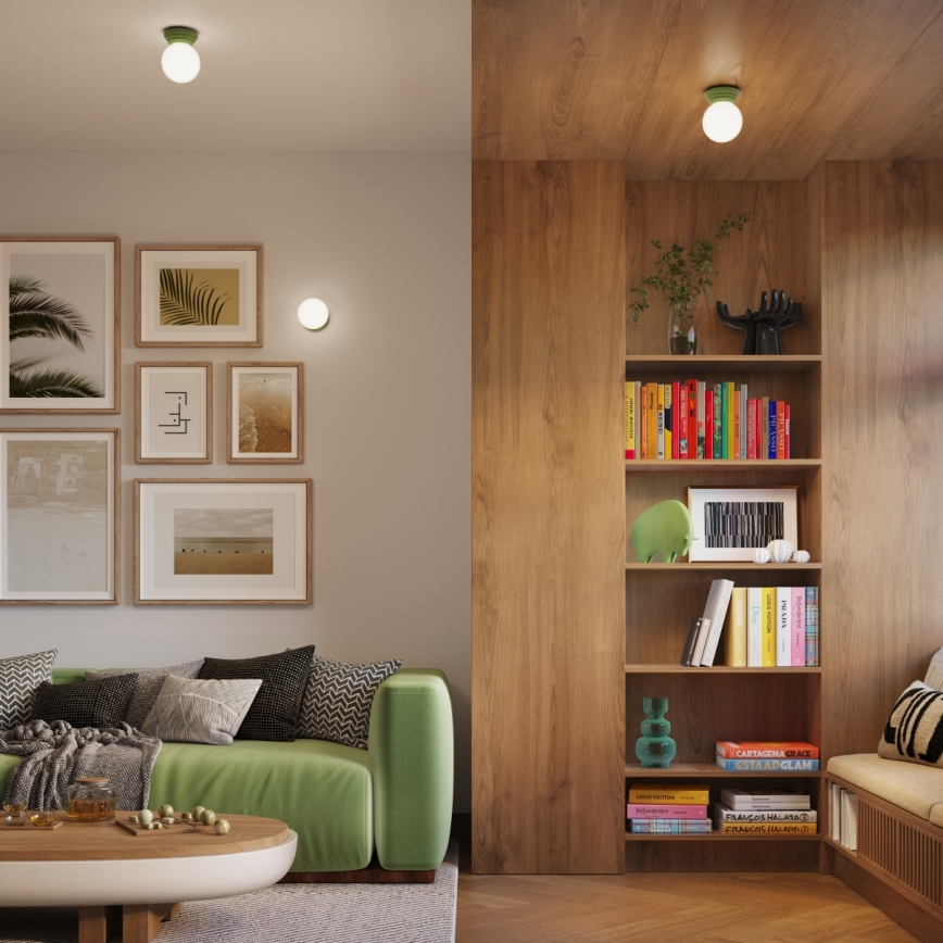 Lámpara de techo para baño ZORI 1xG9/8W/230V Ø 12 cm IP44 verde