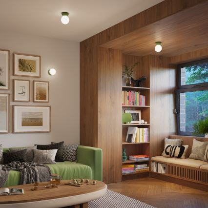 Lámpara de techo para baño ZORI 1xG9/8W/230V Ø 12 cm IP44 verde