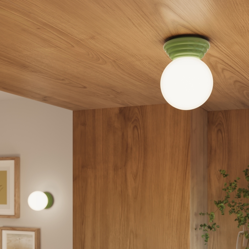 Lámpara de techo para baño ZORI 1xG9/8W/230V Ø 12 cm IP44 verde