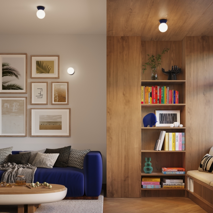 Plafón de techo para baño ZORI 1xG9/8W/230V, Ø 12 cm, IP44, azul