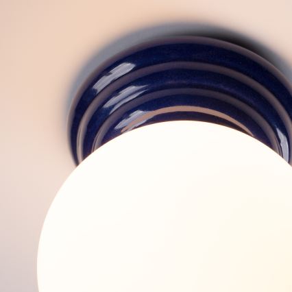 Plafón de techo para baño ZORI 1xG9/8W/230V, Ø 12 cm, IP44, azul