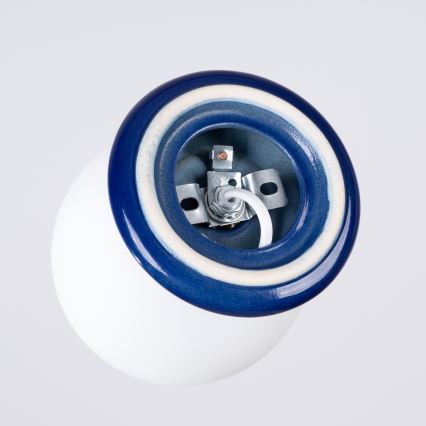 Plafón de techo para baño ZORI 1xG9/8W/230V, Ø 12 cm, IP44, azul