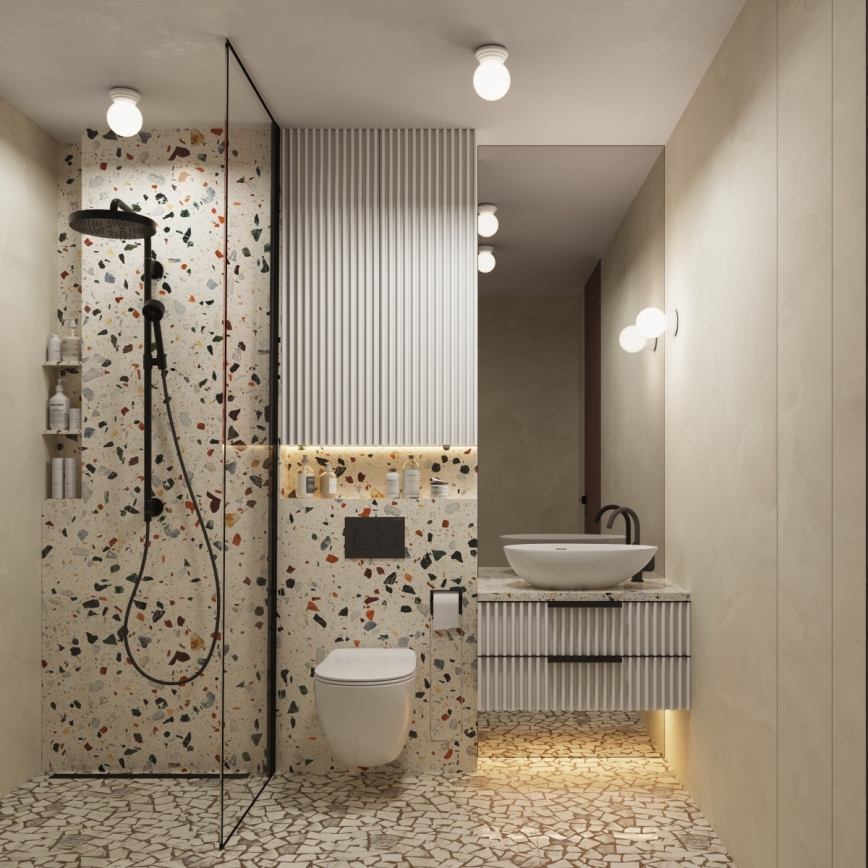 Lámpara de techo para baño ZORI 1xG9/8W/230V Ø 12 cm IP44 blanca