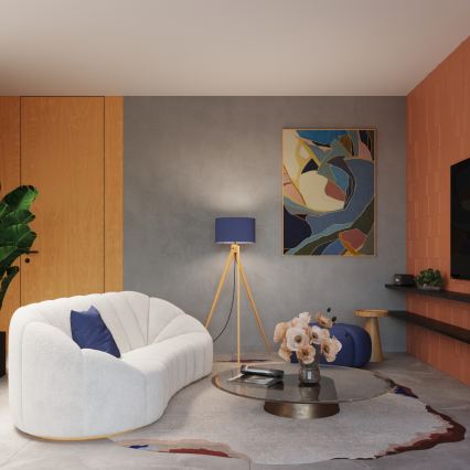 Lámpara de pie NATT 1xE27/15W/230V azul