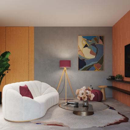 Lámpara de pie NATT 1xE27/15W/230V roja