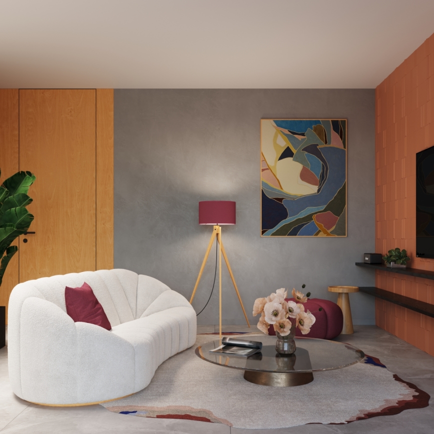 Lámpara de pie NATT 1xE27/15W/230V roja