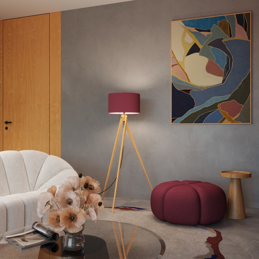 Lámpara de pie NATT 1xE27/15W/230V roja