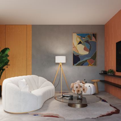 Lámpara de pie NATT 1xE27/15W/230V blanca