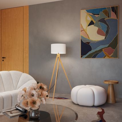 Lámpara de pie NATT 1xE27/15W/230V blanca