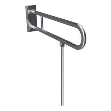 Soporte con pie de apoyo 10x80 cm, acero inoxidable/plateado