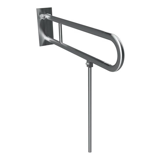 Soporte con pie de apoyo 10x80 cm, acero inoxidable/plateado