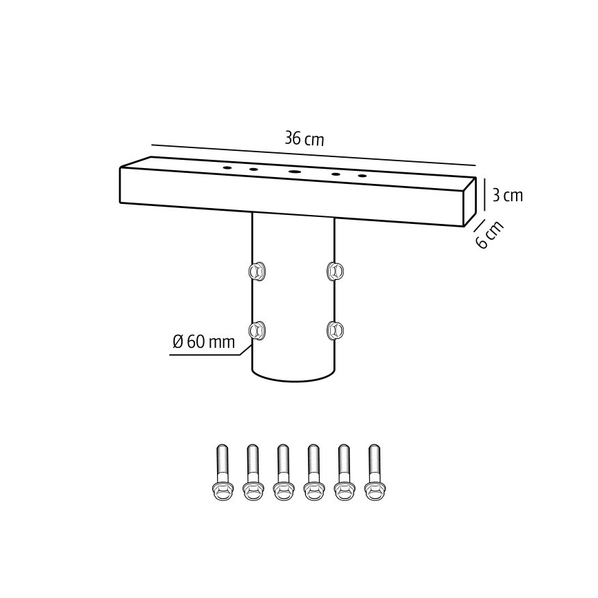 Soporte de montaje para iluminación exterior BASE, Ø 60 mm, negro