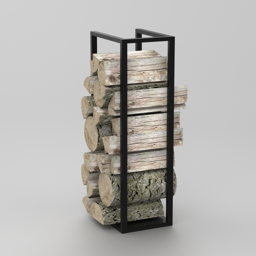 Soporte metálico de madera 100x30 cm negro