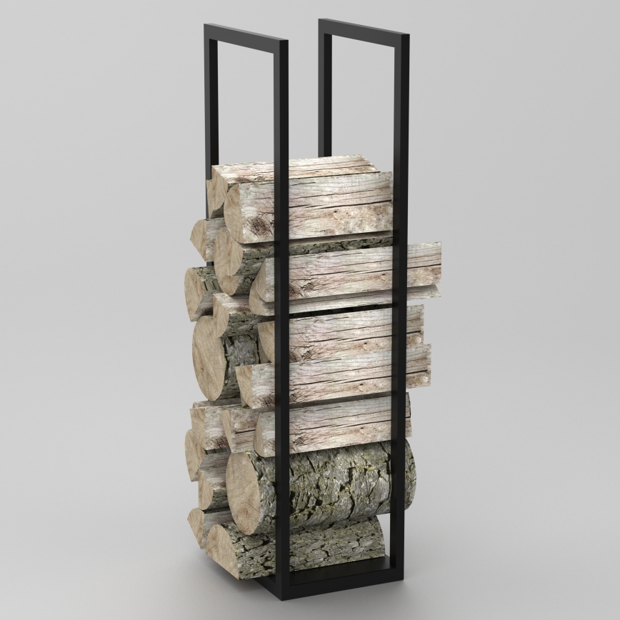 Soporte metálico de madera 120x40 cm negro