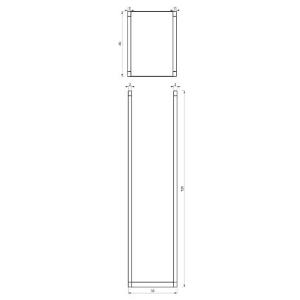 Soporte metálico de madera 120x40 cm negro