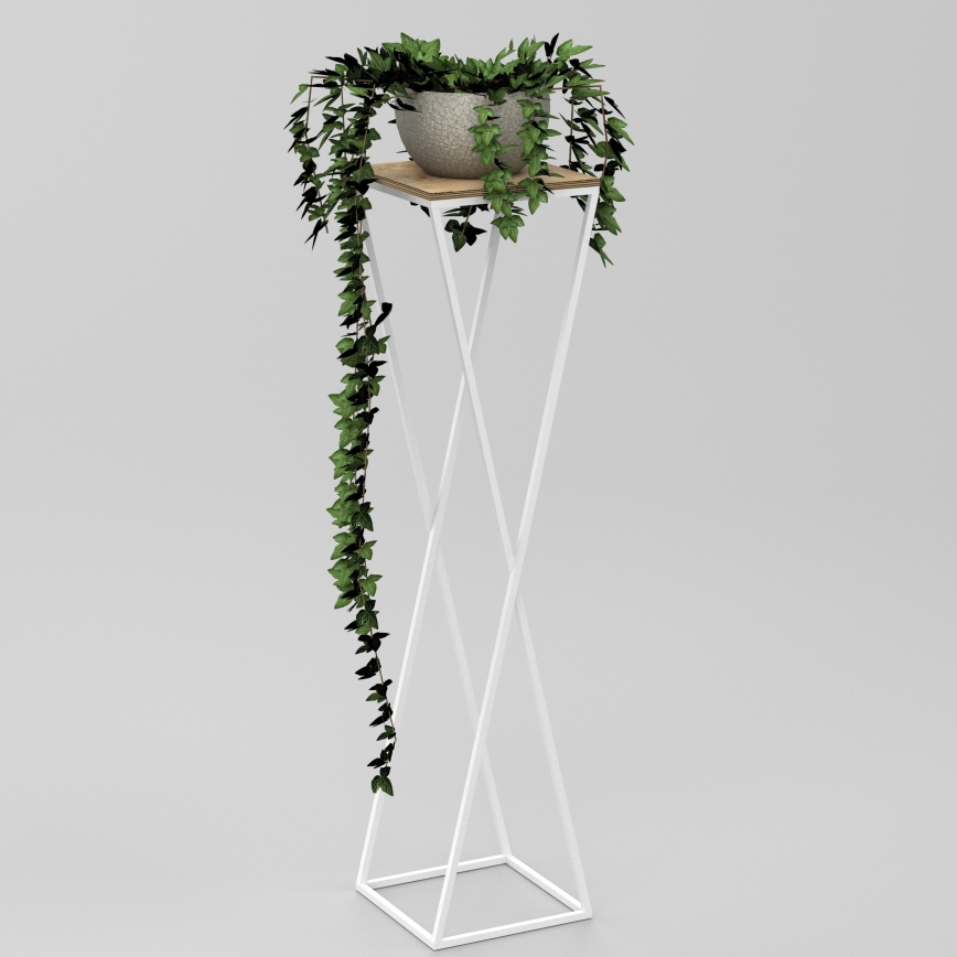 Soporte para flores 100x24 cm blanco