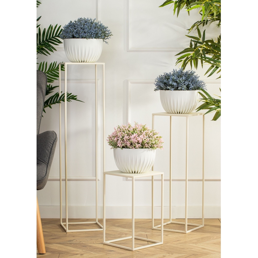 Soporte para flores 100x24 cm color crema