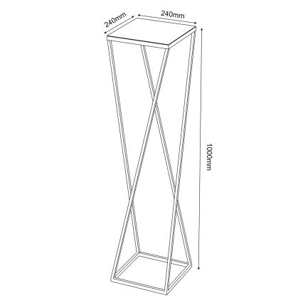 Soporte para flores 100x24 cm negro