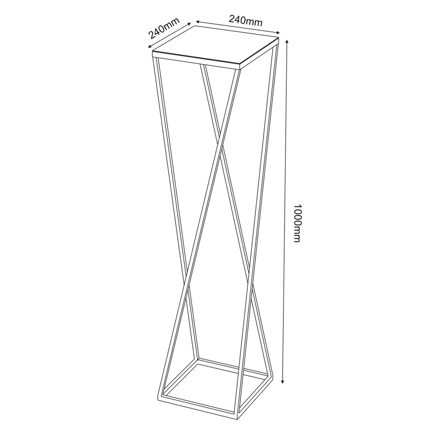 Soporte para flores 100x24 cm negro