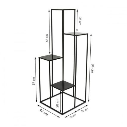Soporte para flores 110x40 cm negro
