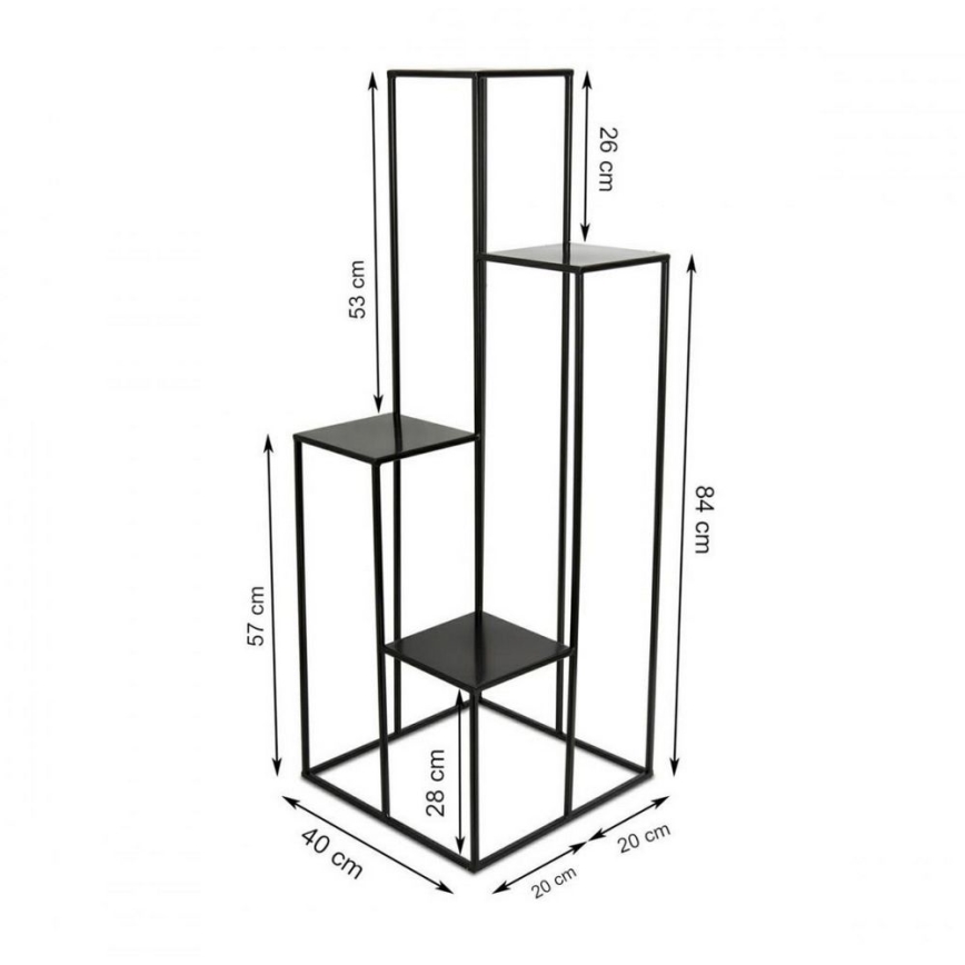 Soporte para flores 110x40 cm negro