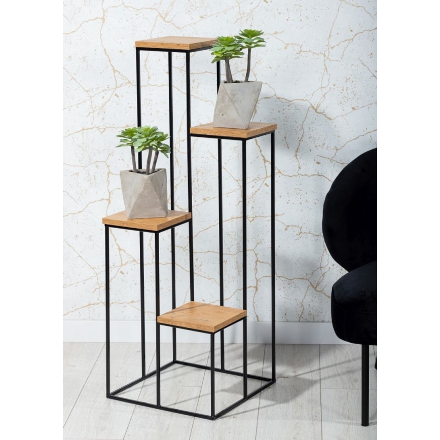 Soporte para flores 110x40 cm negro/marrón