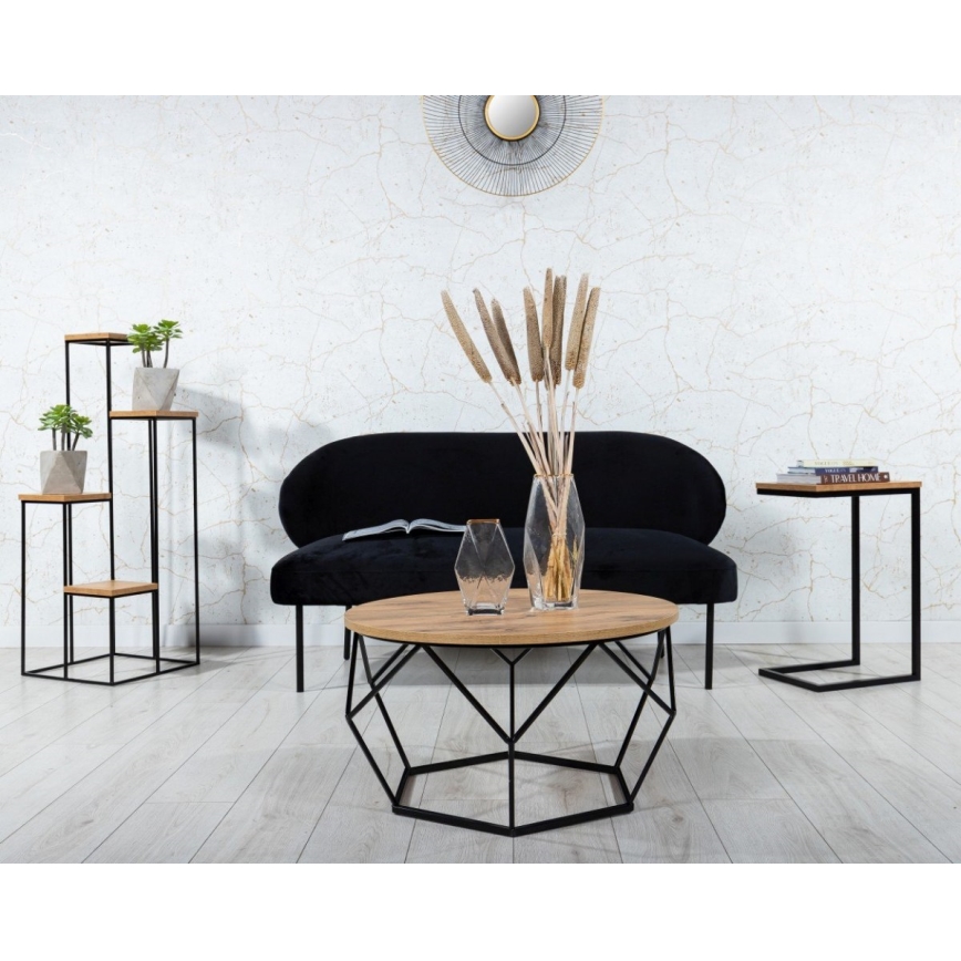 Soporte para flores 110x40 cm negro/marrón