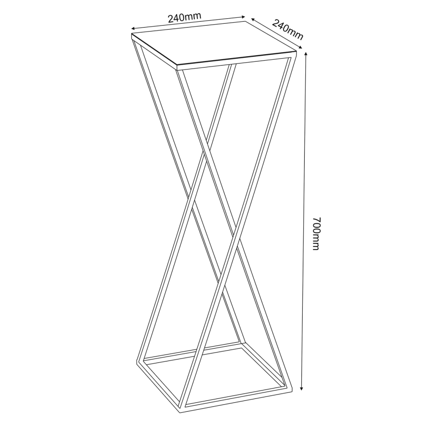 Soporte para flores 70x24 cm negro