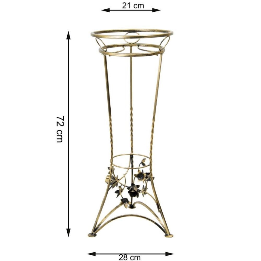 Soporte para flores 72x28 cm dorado