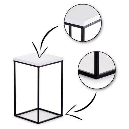 Soporte para flores BASICLOFT 40x24 blanco/negro