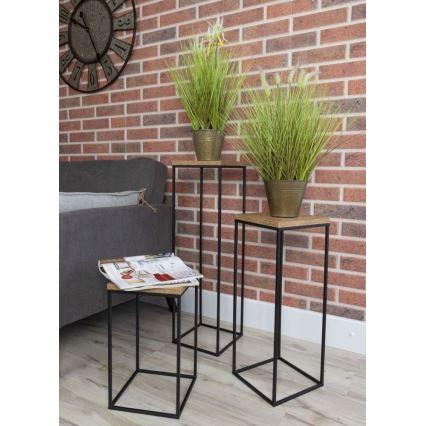 Soporte para flores BASICLOFT 60x24 negro/marrón