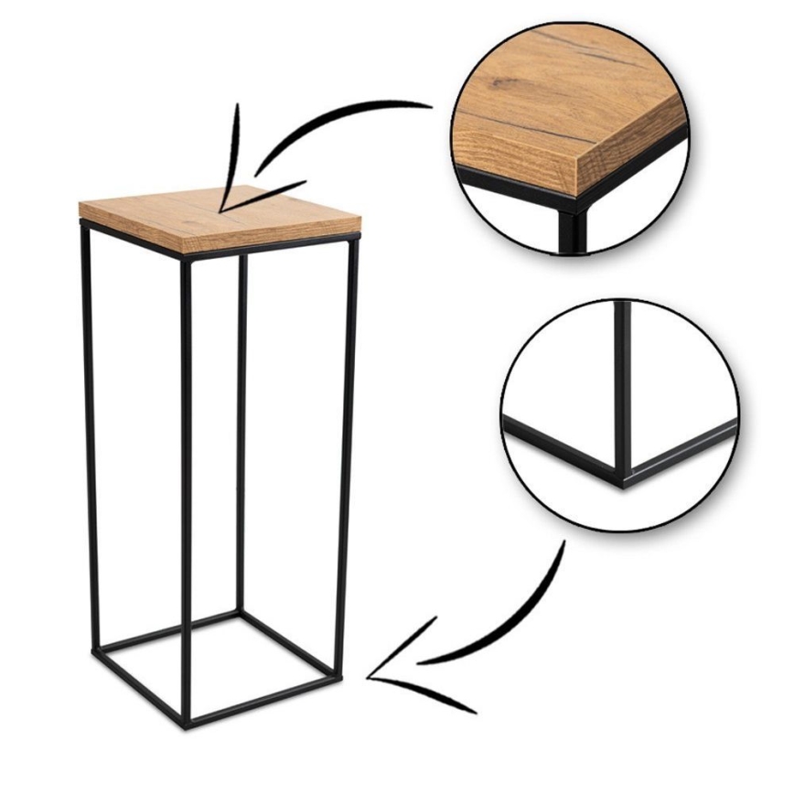 Soporte para flores BASICLOFT 60x24 negro/marrón